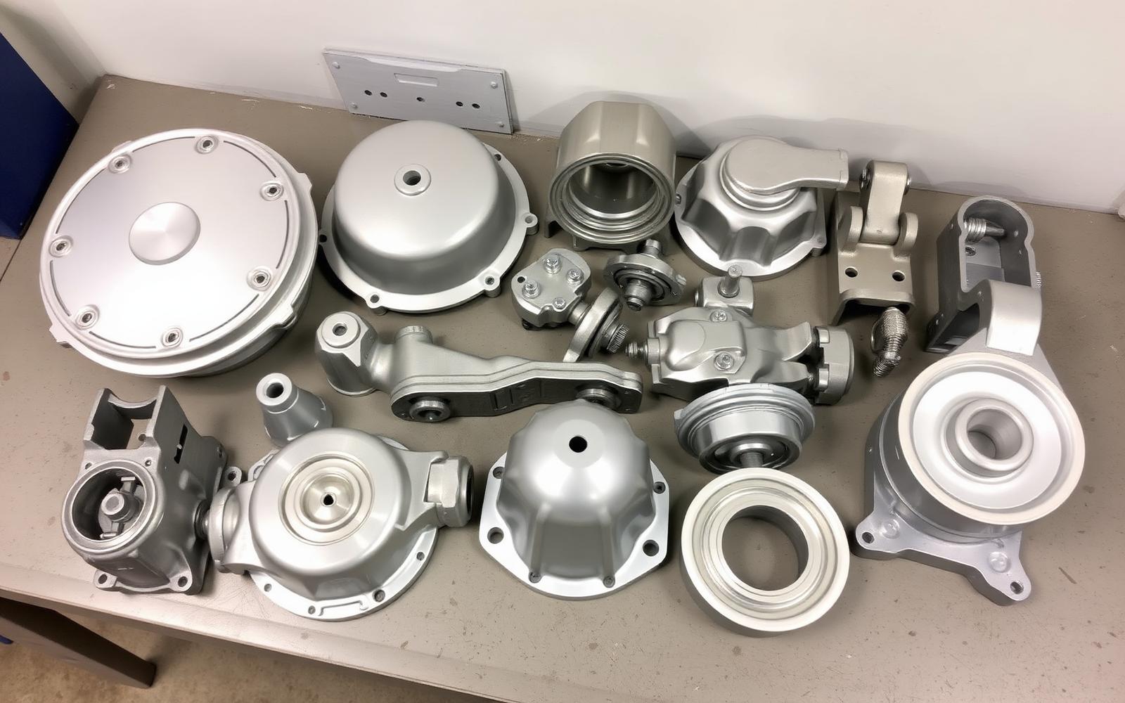 Selection of cast aluminium parts produced at PRODAL P2003